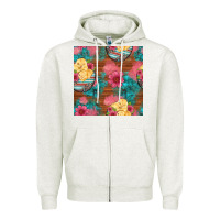 Oatmeal Heather hatched egg easter chicks seamless pattern Zipper Hoodie - Artiststas