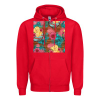 Red hatched egg easter chicks seamless pattern Zipper Hoodie - Artiststas