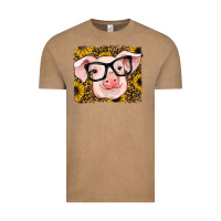 Vintage Coffee sunflowers pig Vintage Tee - RanaPortraitStore