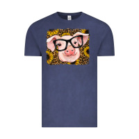 Vintage Denim sunflowers pig Vintage Tee - RanaPortraitStore