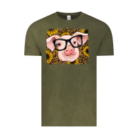 Vintage Olive sunflowers pig Vintage Tee - RanaPortraitStore