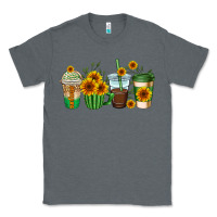 Charcoal Heather sunflowers coffee cups Classic Tee - AdoDesignShop