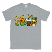 Heather Grey sunflowers coffee cups Classic Tee - AdoDesignShop