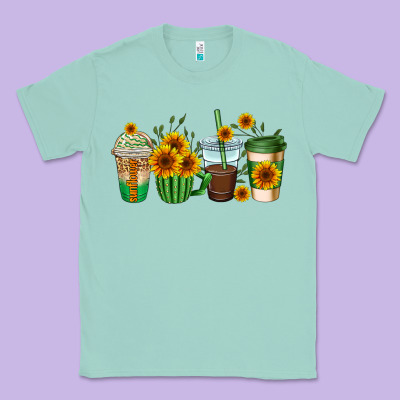 Sunflowers Coffee Cups Classic Tee Designed By Adodesignshop