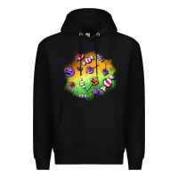Black halloween candy patches Premium Hoodie - BundleAndBundleShop