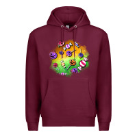 Burgundy halloween candy patches Premium Hoodie - BundleAndBundleShop