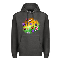 Charcoal Heather halloween candy patches Premium Hoodie - BundleAndBundleShop