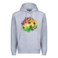 Heather Grey halloween candy patches Premium Hoodie - BundleAndBundleShop