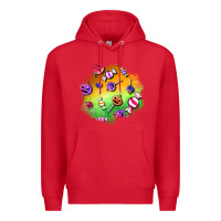 Red halloween candy patches Premium Hoodie - BundleAndBundleShop
