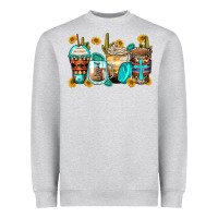 Heather Grey blessed coffee cups Heavyweight Sweatshirt - Zillion Design Studio