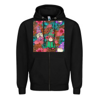 Black floral easter gnomes seamless pattern Zipper Hoodie - Artiststas