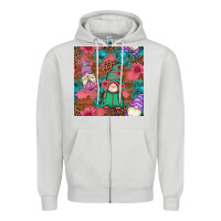 Dove Grey floral easter gnomes seamless pattern Zipper Hoodie - Artiststas