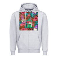 Heather Grey floral easter gnomes seamless pattern Zipper Hoodie - Artiststas