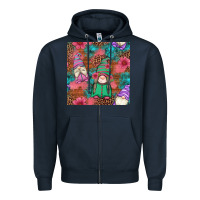 Navy floral easter gnomes seamless pattern Zipper Hoodie - Artiststas