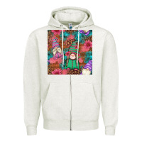 Oatmeal Heather floral easter gnomes seamless pattern Zipper Hoodie - Artiststas