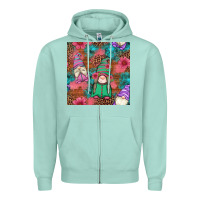 Seafoam floral easter gnomes seamless pattern Zipper Hoodie - Artiststas