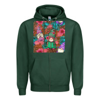 Sports Green floral easter gnomes seamless pattern Zipper Hoodie - Artiststas