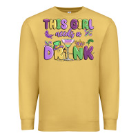 Antique Gold this girl needs a drink Premium Sweatshirt - MaliasSmallBusiness