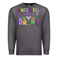 Charcoal Heather this girl needs a drink Premium Sweatshirt - MaliasSmallBusiness