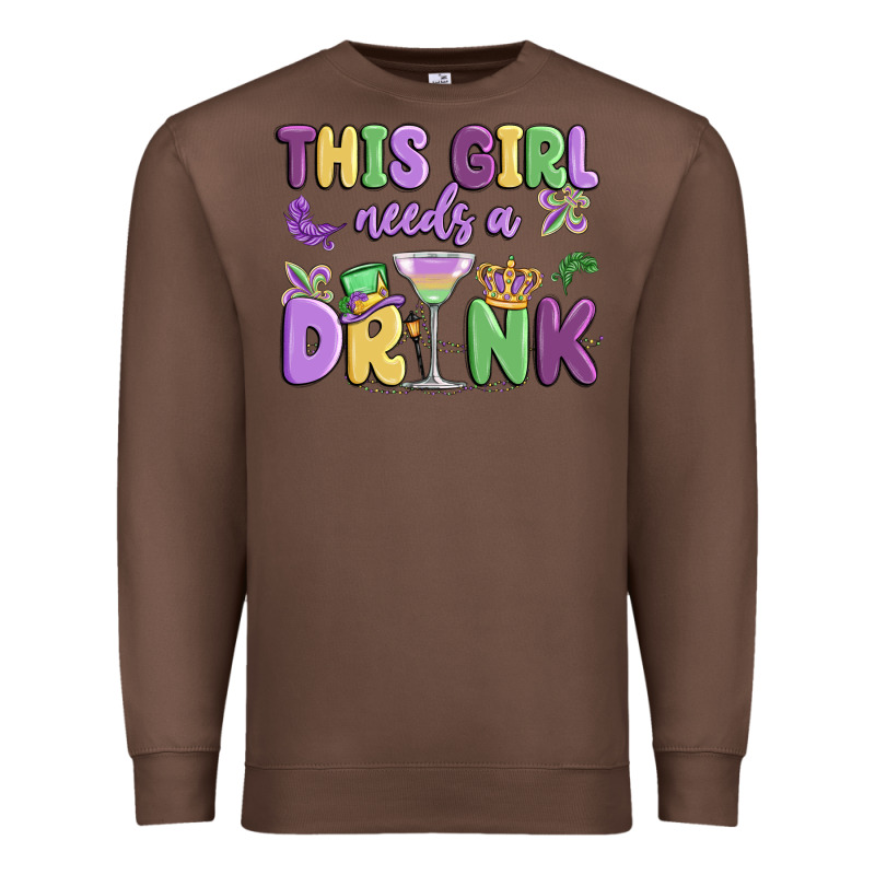 This Girl Needs A Drink Premium Sweatshirt by MaliasSmallBusiness | Teevron