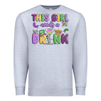 Heather Grey this girl needs a drink Premium Sweatshirt - MaliasSmallBusiness
