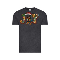 Vintage Black dachshund puppy christmas joy Vintage Tee - BarkalooDesign