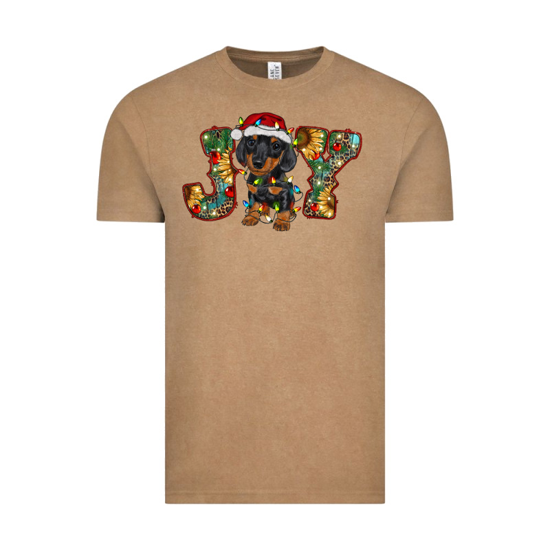Dachshund Puppy Christmas Joy Vintage Tee by BarkalooDesign | Teevron