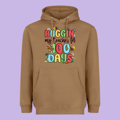 Buggin My Teacher For 100 Days Heavyweight Hoodie Designed By Maliassmallbusiness