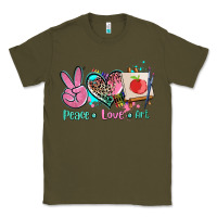 Army Green peace love art   ado Classic Tee - AdoDesignShop