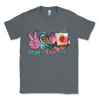 Charcoal Heather peace love art   ado Classic Tee - AdoDesignShop