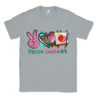 Heather Grey peace love art   ado Classic Tee - AdoDesignShop