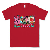 Red peace love art   ado Classic Tee - AdoDesignShop