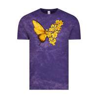 Cloud Purple flowers and childhood cancer ribbon butterfly Vintage Tee - texasbilliewilder