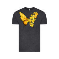 Vintage Black flowers and childhood cancer ribbon butterfly Vintage Tee - texasbilliewilder