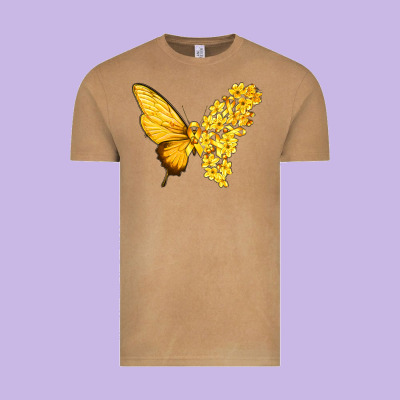 Flowers And Childhood Cancer Ribbon Butterfly Vintage Tee Designed By Texasbilliewilder