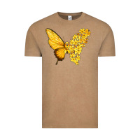 Vintage Coffee flowers and childhood cancer ribbon butterfly Vintage Tee - texasbilliewilder