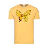 Vintage Mustard flowers and childhood cancer ribbon butterfly Vintage Tee - texasbilliewilder