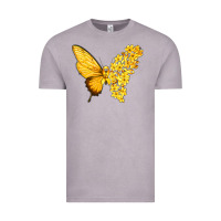 Vintage Zinc flowers and childhood cancer ribbon butterfly Vintage Tee - texasbilliewilder
