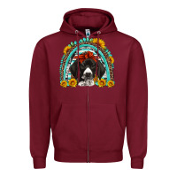 Burgundy german shorthaired pointer western rainbow Zipper Hoodie - Artiststas
