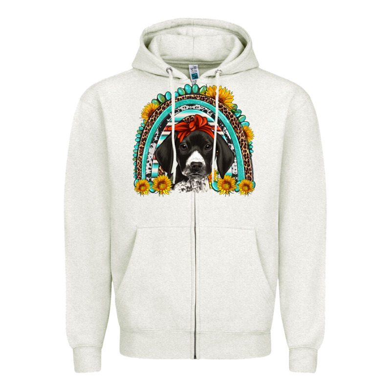 German Shorthaired Pointer Western Rainbow Zipper Hoodie by Artiststas | Teevron