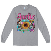 Heather Grey auntie like a mom Long Sleeve Tee - JahusDesignShop