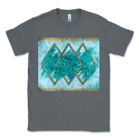 Charcoal Heather turquoise glitter Classic Tee - JahusDesignShop