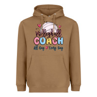 Toasted Coconut volleyball coach all day every day Heavyweight Hoodie - MaliasSmallBusiness