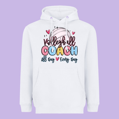 Volleyball Coach All Day Every Day Heavyweight Hoodie Designed By Maliassmallbusiness