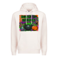 Pale Pink drink up witches Premium Hoodie - BundleAndBundleShop