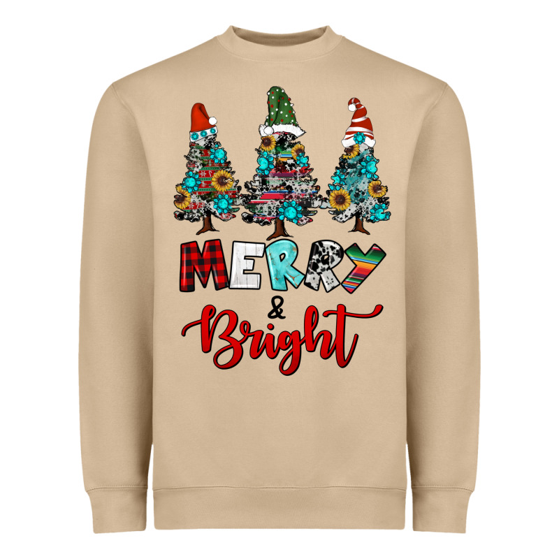 Western Trees Merry And Bright Christmas Heavyweight Sweatshirt by RanaPortraitStore | Teevron