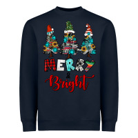 Navy western trees merry and bright christmas Heavyweight Sweatshirt - RanaPortraitStore