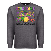 Charcoal Heather king cake calories don't count Premium Sweatshirt - MaliasSmallBusiness