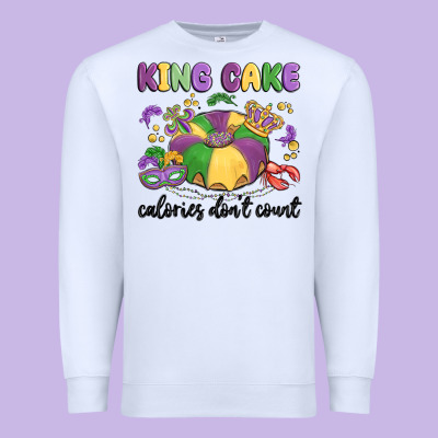 King Cake Calories Don't Count Premium Sweatshirt Designed By Maliassmallbusiness