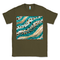 Army Green turquoise glitter Classic Tee - JahusDesignShop